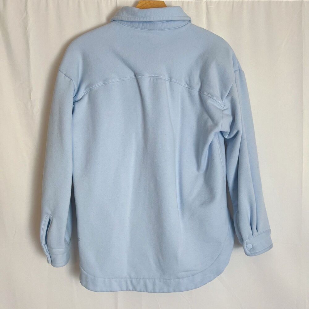 Athleta Girl RetroActive Oversized Shacket Ice Blue Button Up Size L/12 Girl's - Picture 4 of 7
